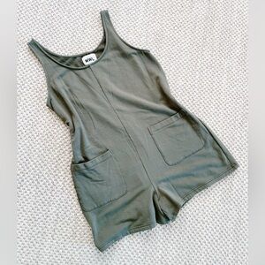 Madewell MWL Lounge Romper – Olive Green – Women’s Small
